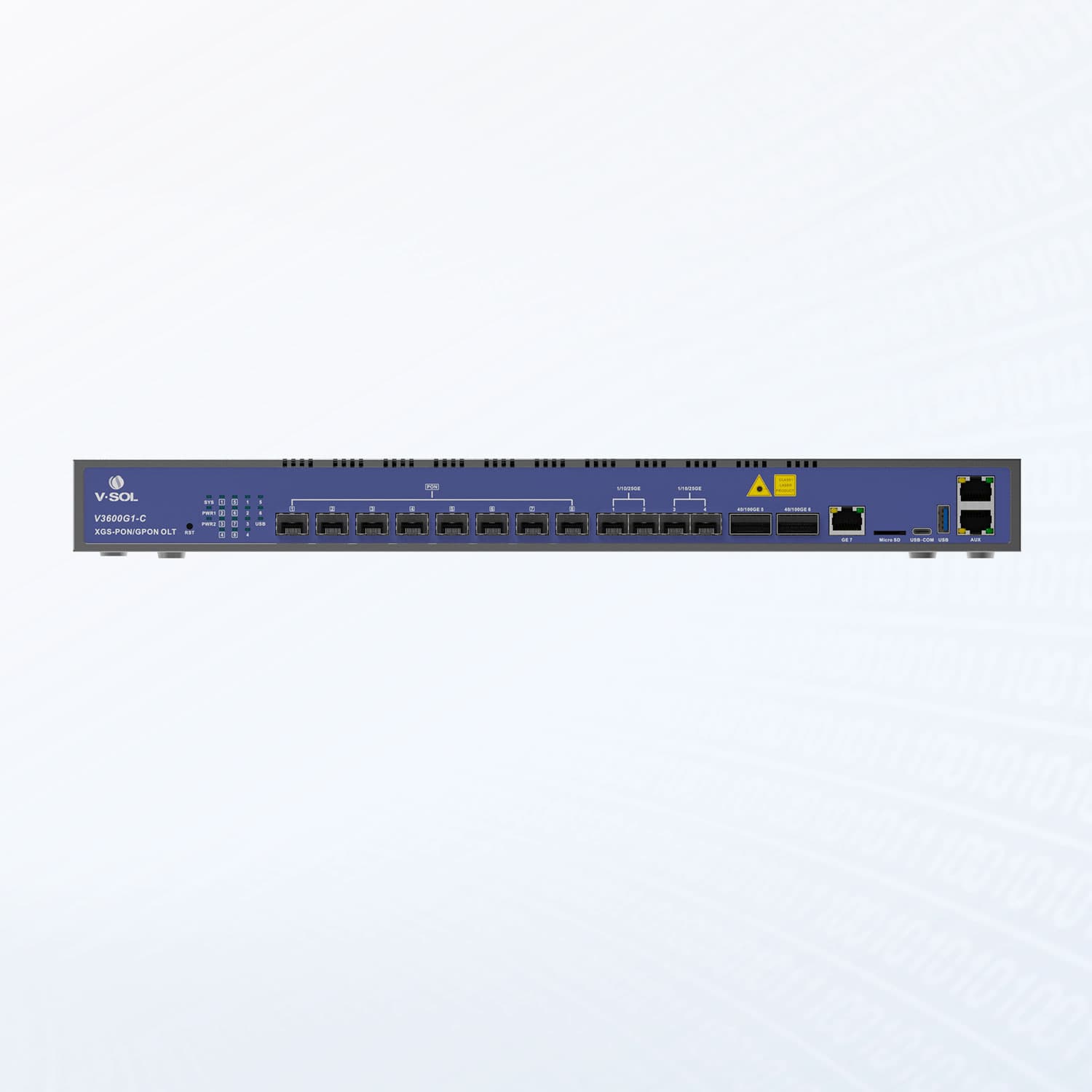 V3600G1-C — 8 Port XG(S) Combo PON OLT, vista 3