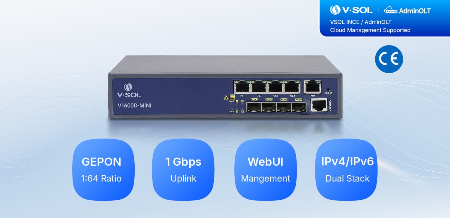 V1600D-MINI — MINI EPON OLT, vista 7