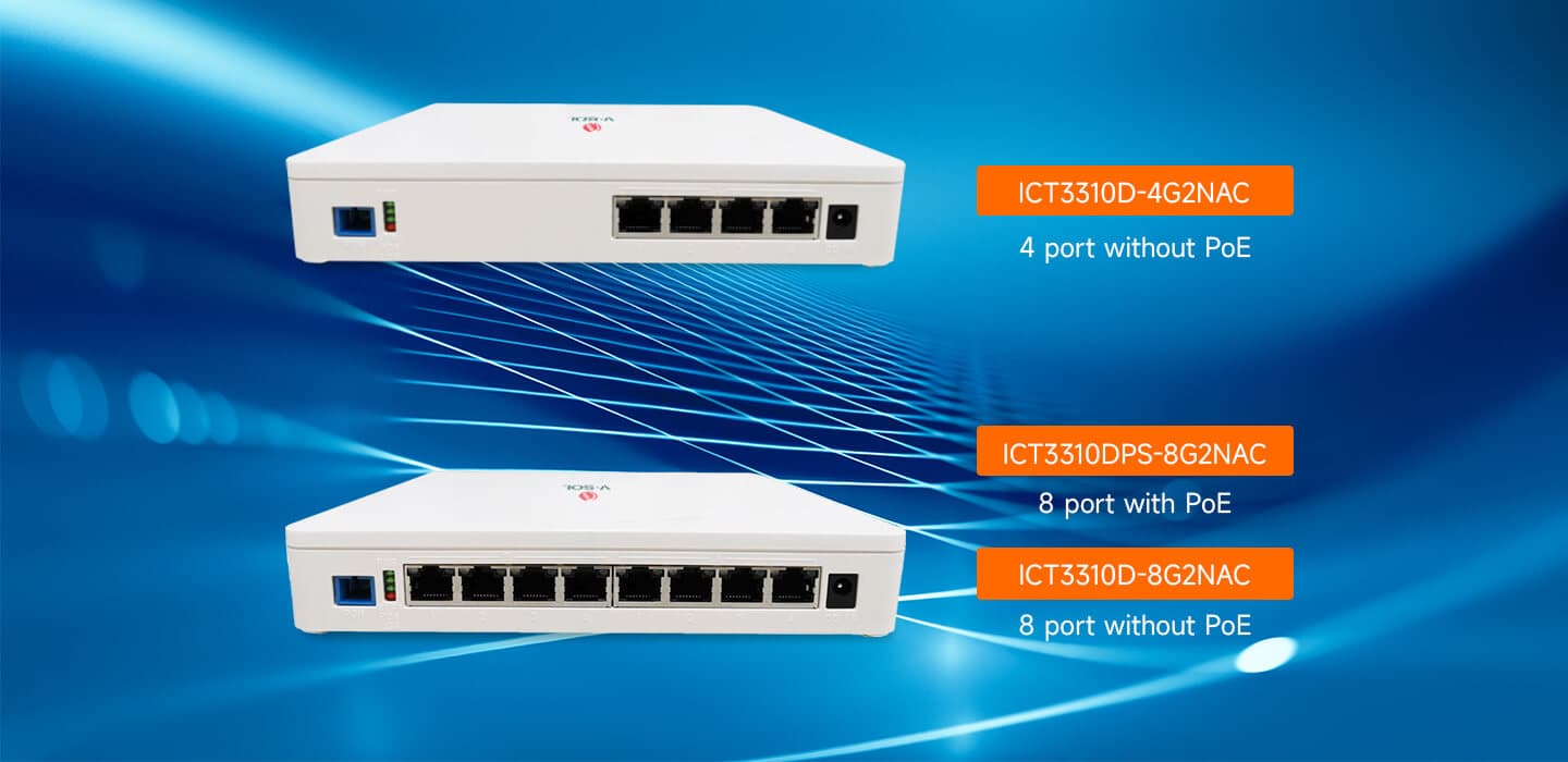 Serie ICT3310D — 4/8GE+Wi-Fi 5 ICT, vista 7