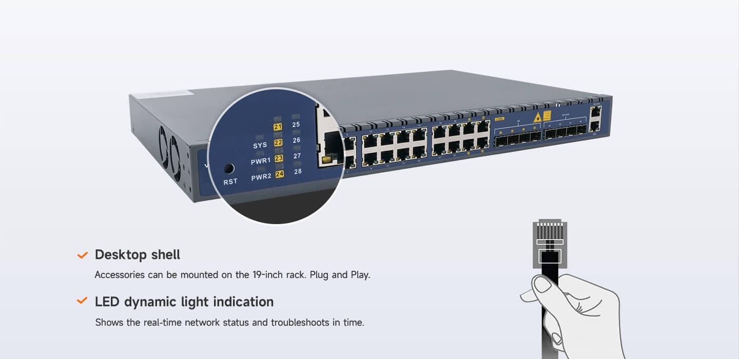 V3500-28G — L3 Managed Ethernet Switch, vista 5