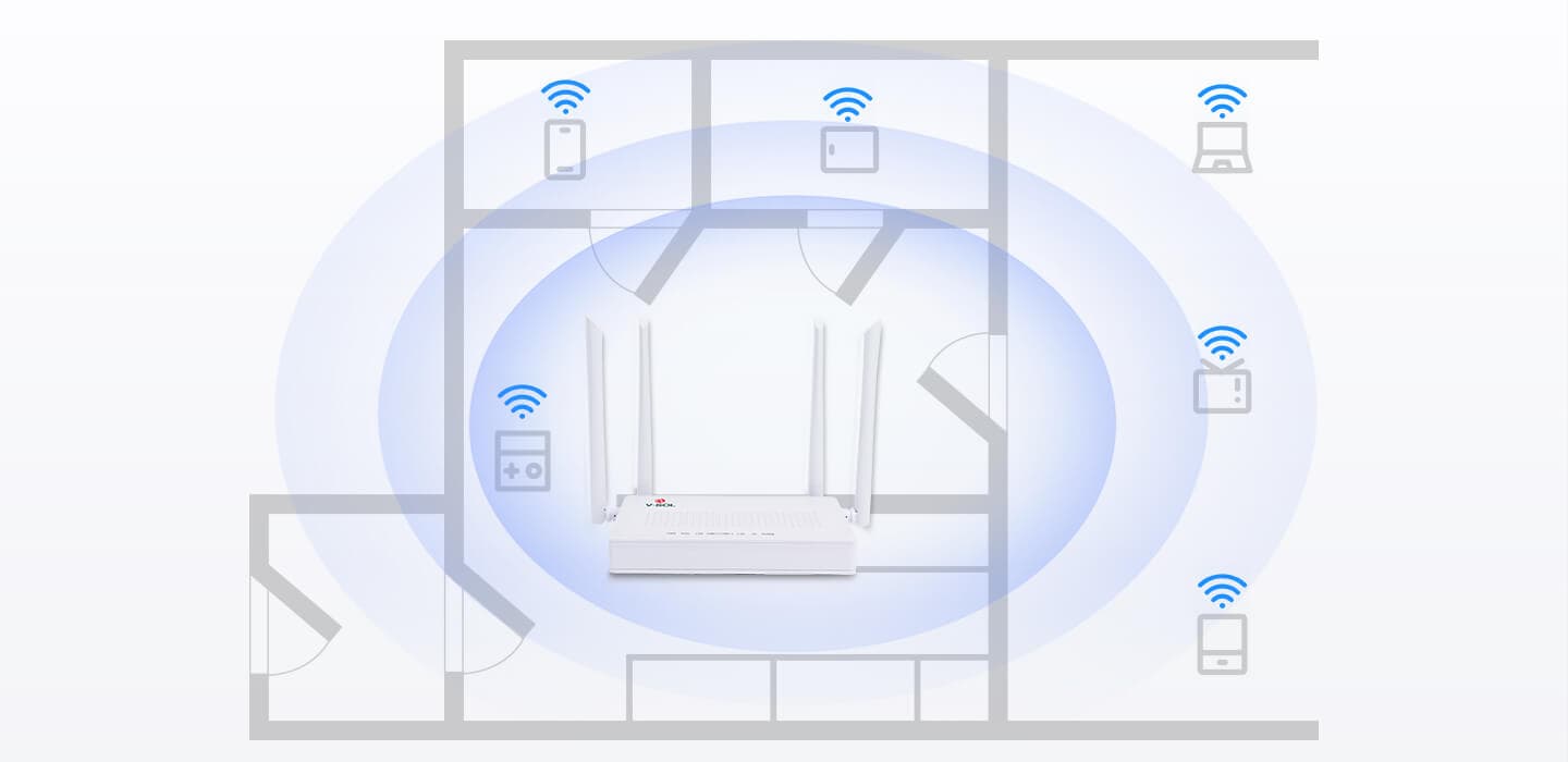 V2804AC-Z — 1XPON+1GE(WAN/LAN1)+3GE(LAN)+Wi-Fi 5+1USB ONT, vista 8