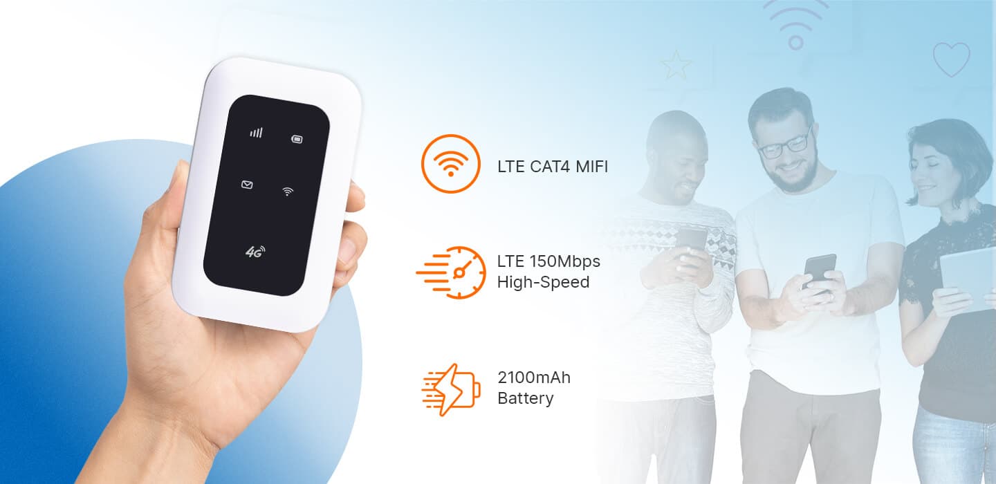 XMF1841 — LTE CAT4 MIFI, vista 5