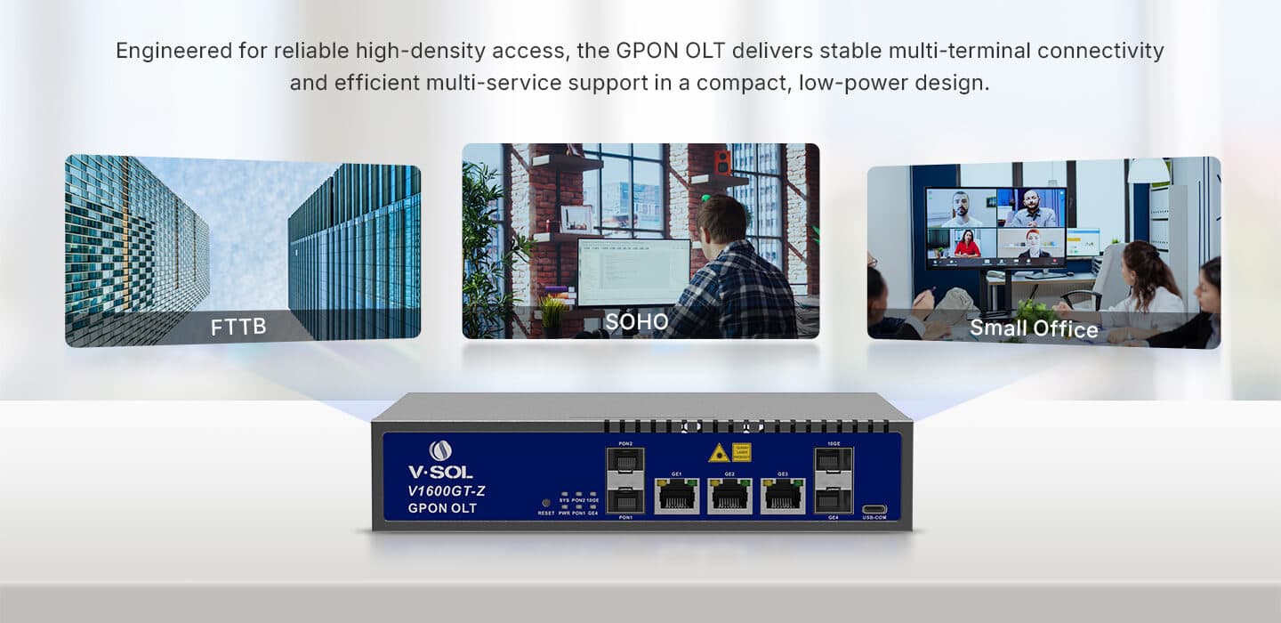 V1600GT-Z — Dual PON GPON OLT, vista 10