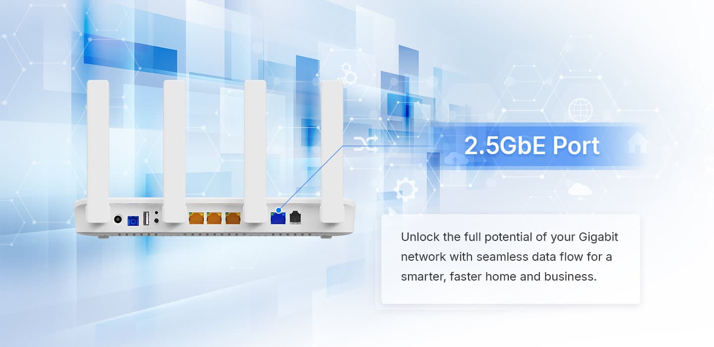HG325AX30Q-R — 1XPON+2.5GE(WAN/LAN1)+3GE LAN+1POTS+1USB2.0+Wi-Fi 6 (AX3000) HGU ONT, vista 9